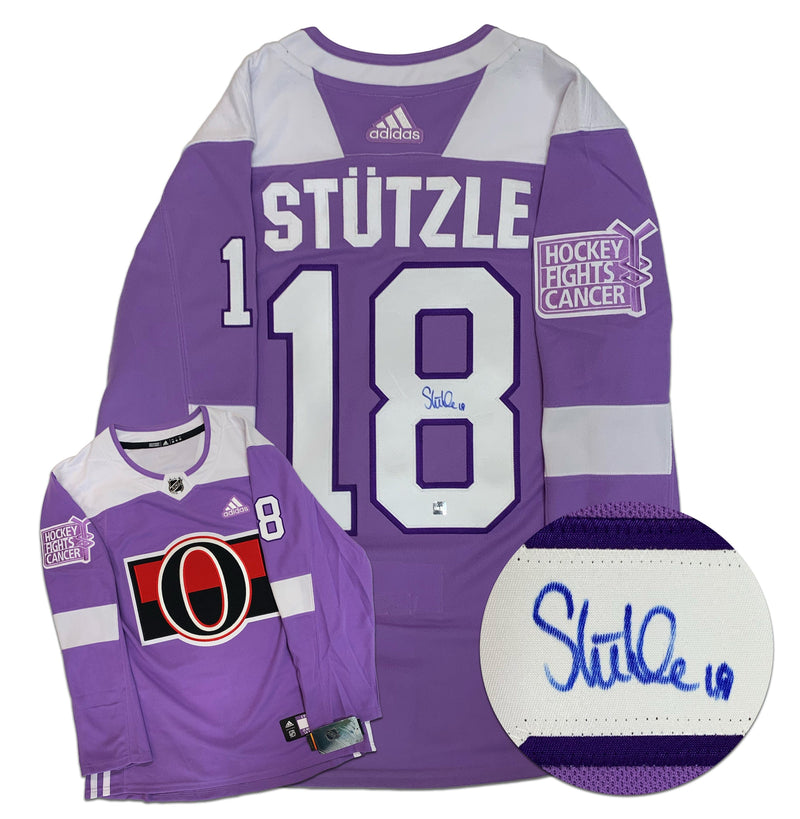 Tim Stutzle Ottawa Senators Autographed Hockey Fights Cancer Adidas Warm-Up Jersey CoJo Sport Collectables Inc.