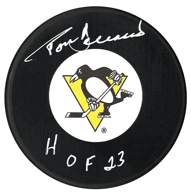 Tom Barrasso Autographed Pittsburgh Penguins HOF Inscribed Puck CoJo Sport Collectables Inc.