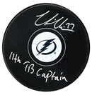 Victor Hedman Autographed Tampa Bay Lightning 11th Captain Inscribed Puck CoJo Sport Collectables Inc.