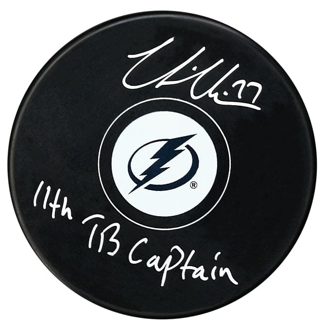 Victor Hedman Autographed Tampa Bay Lightning 11th Captain Inscribed Puck CoJo Sport Collectables Inc.