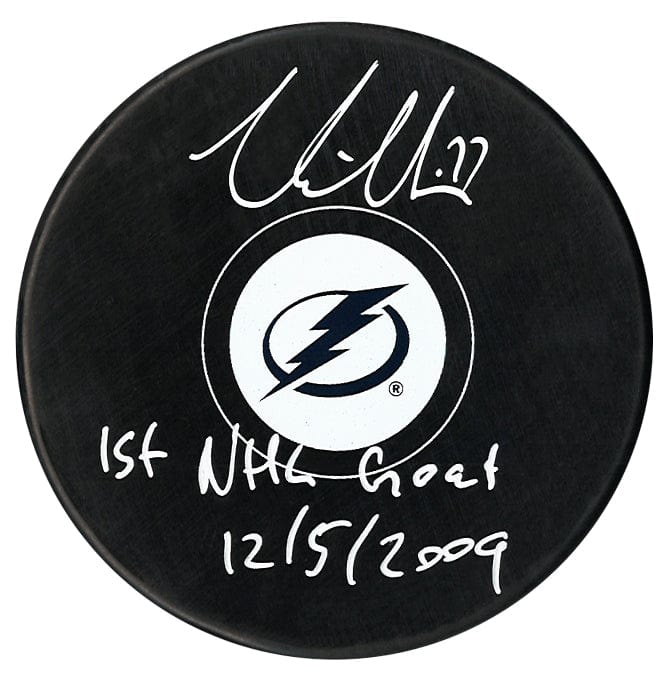 Victor Hedman Autographed Tampa Bay Lightning 1st Goal Inscribed Puck CoJo Sport Collectables Inc.