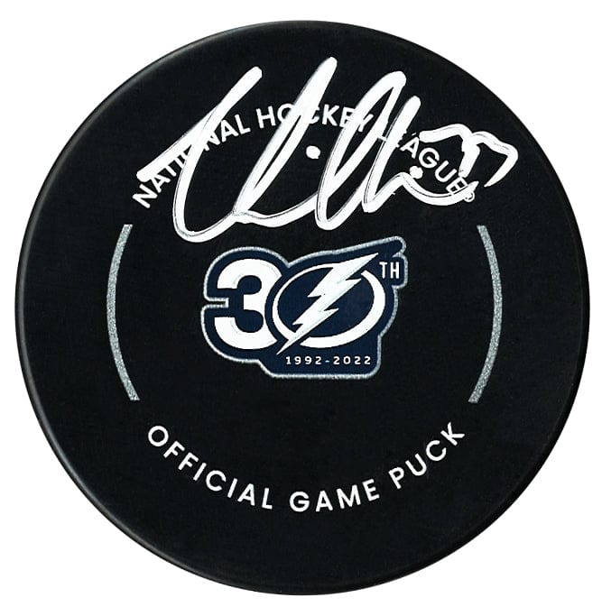 Victor Hedman Autographed Tampa Bay Lightning 30th Anniversary Official Puck CoJo Sport Collectables Inc.