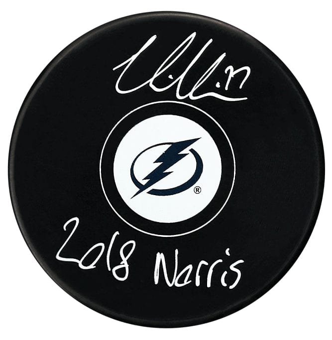 Victor Hedman Autographed Tampa Bay Lightning Norris Inscribed Puck CoJo Sport Collectables Inc.