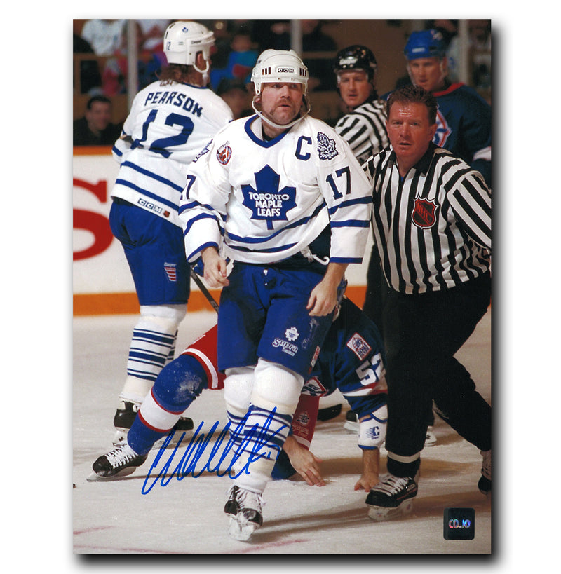 Wendel Clark Toronto Maple Leafs Autographed Fight 8x10 Photo