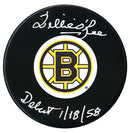 Willie O'Ree Autographed Boston Bruins Debut Inscribed Puck - CoJo Sport Collectables Inc.