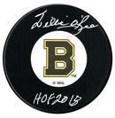 Willie O'Ree Autographed Boston Bruins HOF Inscribed Retro Puck - CoJo Sport Collectables Inc.