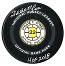Willie O'Ree Autographed Boston Bruins Jersey Retirement HOF Inscribed Official Puck - CoJo Sport Collectables Inc.