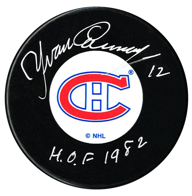 Yvan Cournoyer Autographed Montreal Canadiens HOF Inscribed Original 6 Puck CoJo Sport Collectables Inc.