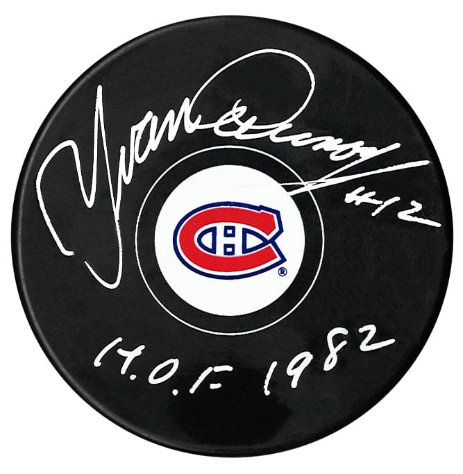Yvan Cournoyer Autographed Montreal Canadiens HOF Puck CoJo Sport Collectables