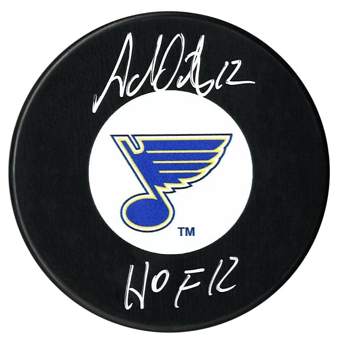 Adam Oates Autographed St. Louis Blues HOF Inscribed Puck CoJo Sport Collectables Inc.