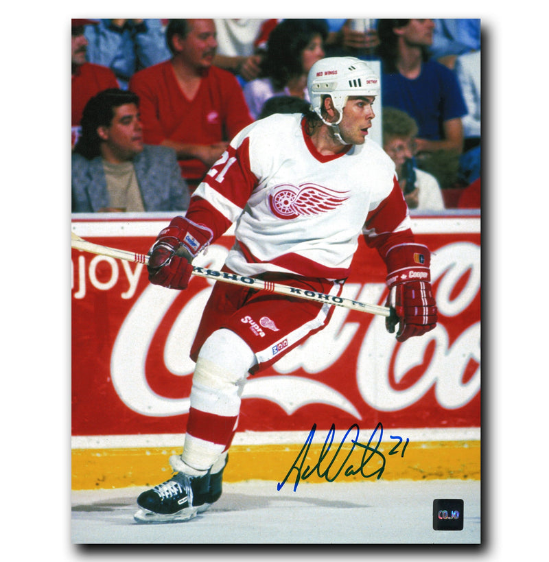Adam Oates Carolina Hurricanes Autographed Skating White 8x10 Photo CoJo Sport Collectables