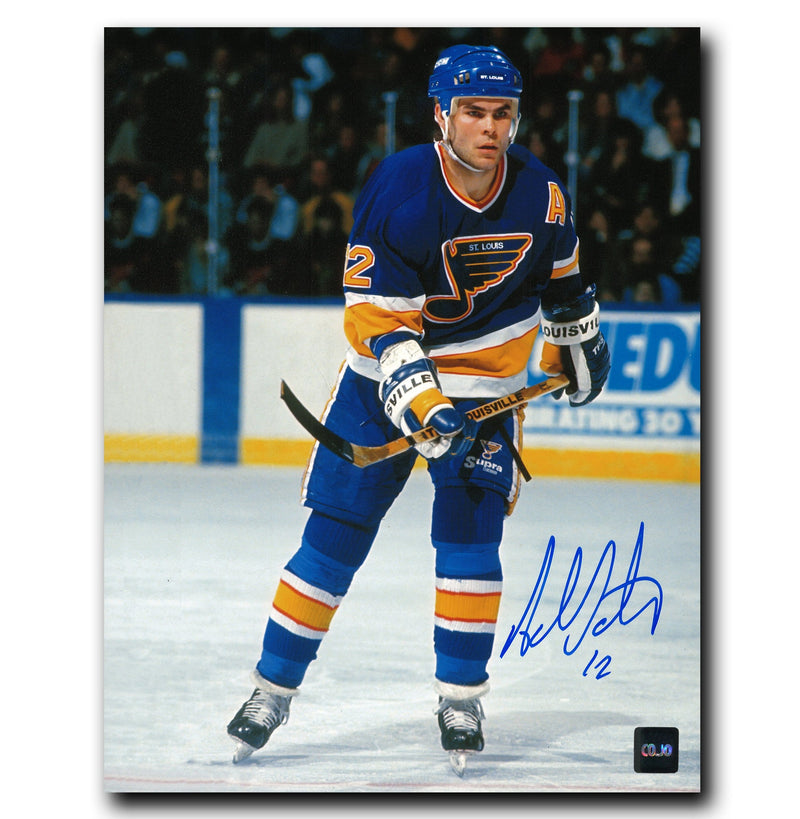 Adam Oates St. Louis Blues Autographed Skating 8x10 Photo CoJo Sport Collectables