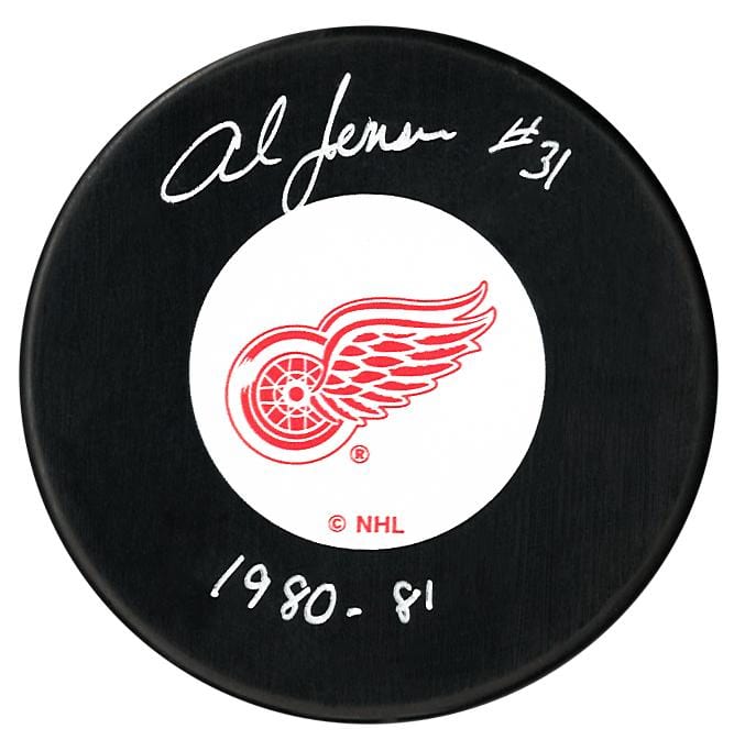 Al Jensen Autographed Detroit Red Wings Inscribed Puck CoJo Sport Collectables Inc.
