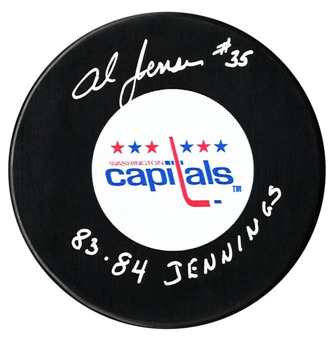 Al Jensen Autographed Washington Capitals Jennings Inscribed Puck CoJo Sport Collectables Inc.