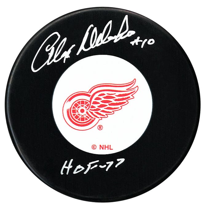 Alex Delvecchio Autographed Detroit Red Wings HOF Inscribed Puck CoJo Sport Collectables Inc.