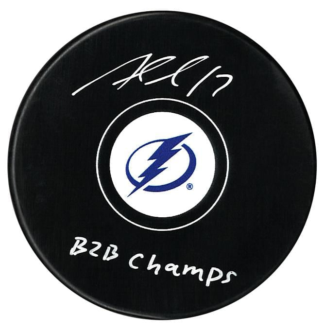 Alex Killorn Autographed Tampa Bay Lightning B2B Champs Inscribed Puck CoJo Sport Collectables
