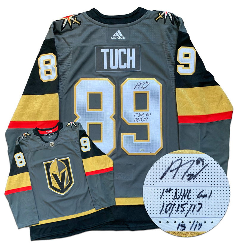 Alex Tuch Vegas Golden Knights Autographed 1st NHL Goal Inscribed Limited Edition /17 Adidas Pro Jersey CoJo Sport Collectables Inc.