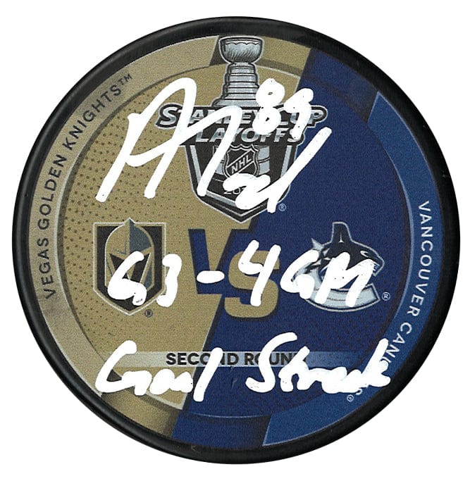 Alex Tuch Vegas Golden Knights Autographed 2020 Stanley Cup Playoffs Game 3 Inscribed Puck CoJo Sport Collectables Inc.