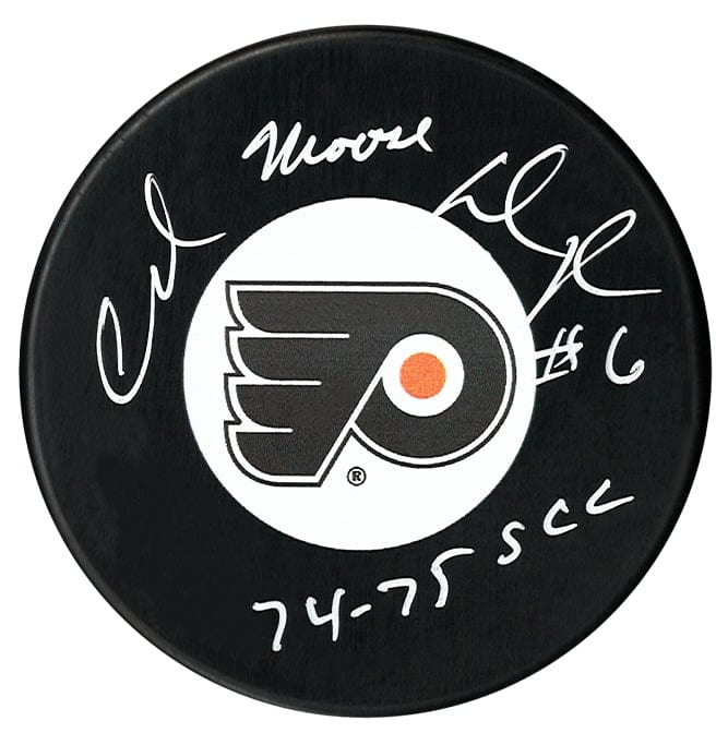 Andre Dupont Autographed Philadelphia Flyers Stanley Cup Inscribed Puck CoJo Sport Collectables Inc.