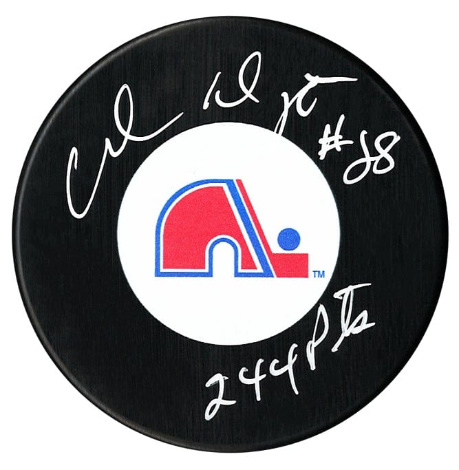 Andre Dupont Autographed Quebec Nordiques Points Inscribed Puck CoJo Sport Collectables Inc.