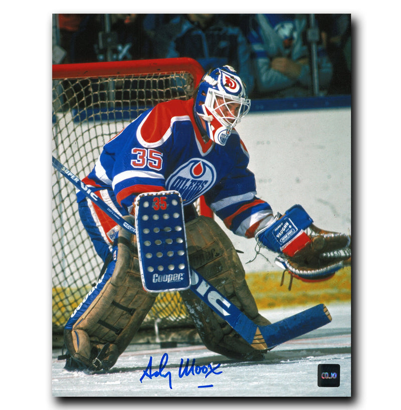 Andy Moog Edmonton Oilers Autographed Crease 8x10 Photo CoJo Sport Collectables