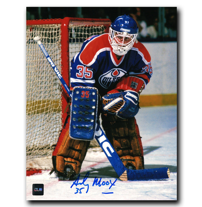 Andy Moog Edmonton Oilers Autographed Crease 8x10 Photo CoJo Sport Collectables