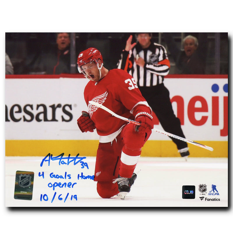 Anthony Mantha Detroit Red Wings Autographed Inscribed Goal Celebration 8x10 Photo CoJo Sport Collectables Inc.