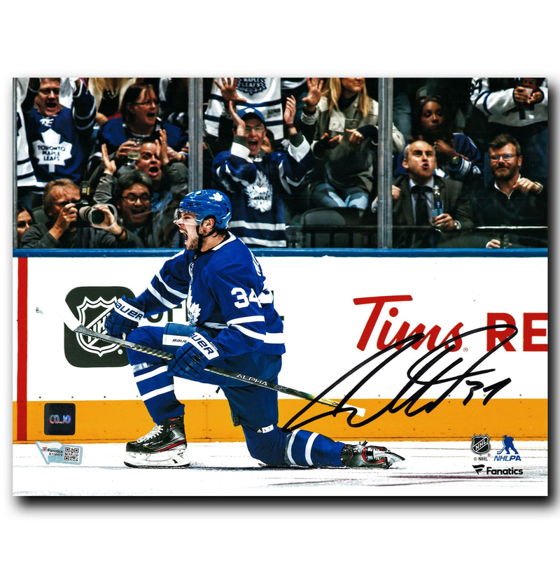 Auston Matthews Toronto Maple Leafs Autographed Goal Celebration 8x10 Photo CoJo Sport Collectables