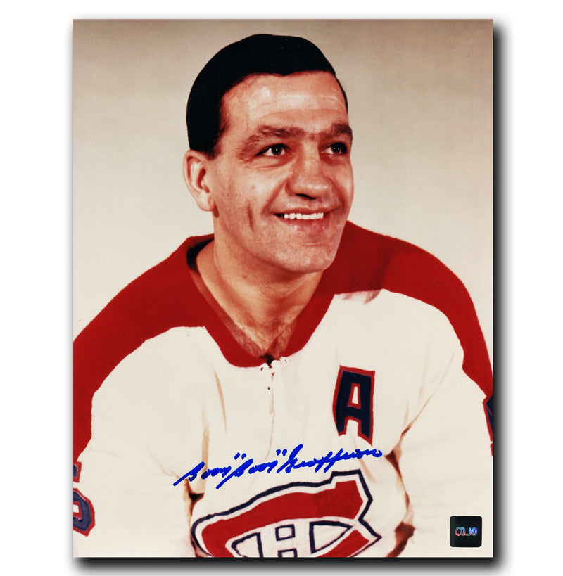 Bernie Boom Boom Geoffrion Montreal Canadiens Autographed Pose 8x10 Photo CoJo Sport Collectables Inc.