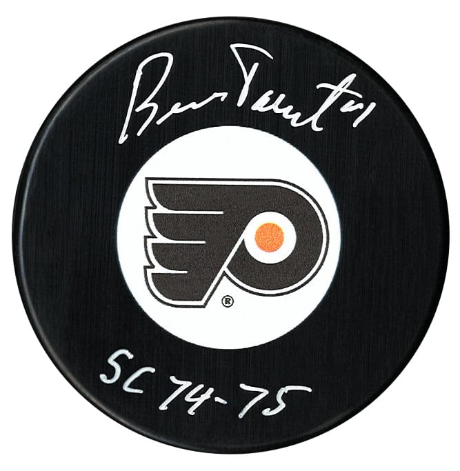 Bernie Parent Autographed Philadelphia Flyers Stanley Cups Inscribed Puck CoJo Sport Collectables