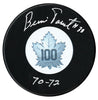 Bernie Parent Autographed Toronto Maple Leafs Centennial Season Inscribed Puck CoJo Sport Collectables