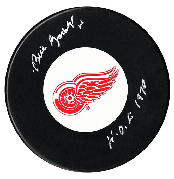 Bill Gadsby Autographed Detroit Red Wings HOF Puck CoJo Sport Collectables Inc.