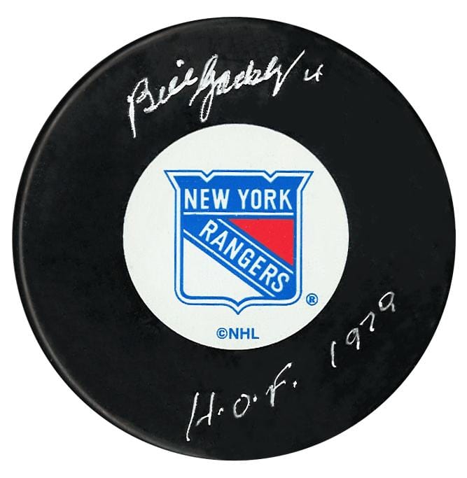 Bill Gadsby Autographed New York Rangers HOF Puck CoJo Sport Collectables Inc.
