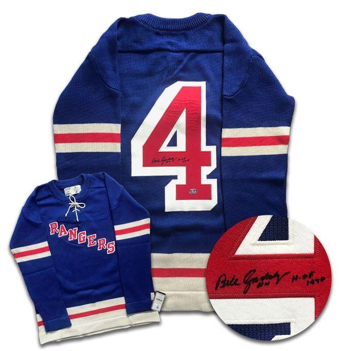 Bill Gadsby New York Rangers Autographed Wool Jersey CoJo Sport Collectables Inc.