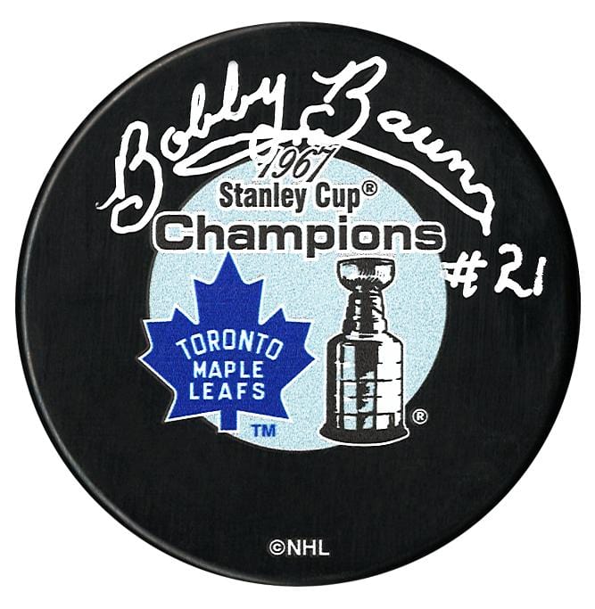 Bobby Baun Autographed Toronto Maple Leafs 1967 Stanley Cup Champions Puck CoJo Sport Collectables Inc.