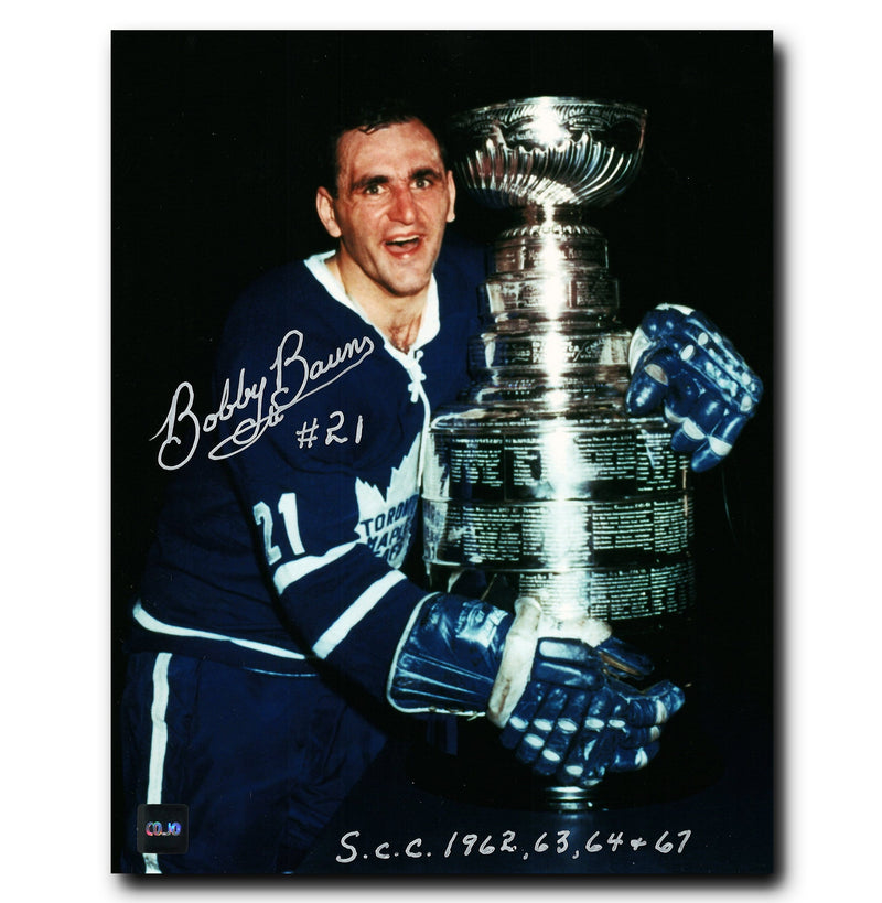 Bobby Baun Toronto Maple Leafs Autographed Stanley Cup Inscribed 8x10 Photo CoJo Sport Collectables Inc.