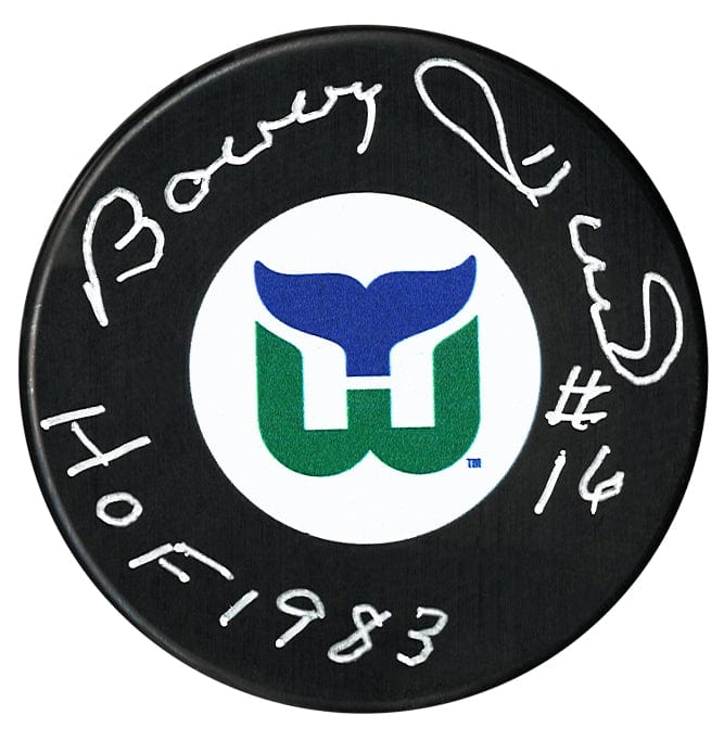 Bobby Hull Autographed Hartford Whalers HOF Inscribed Puck CoJo Sport Collectables Inc.