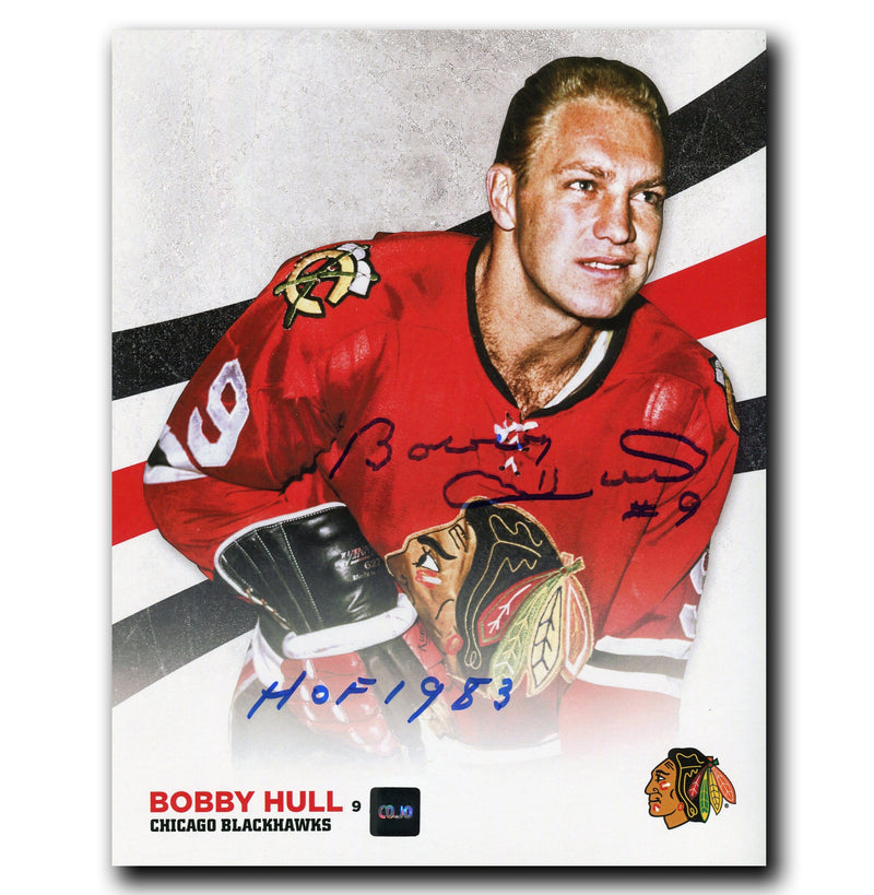 Bobby Hull Chicago Blackhawks Autographed 8x10 Design Photo CoJo Sport Collectables Inc.