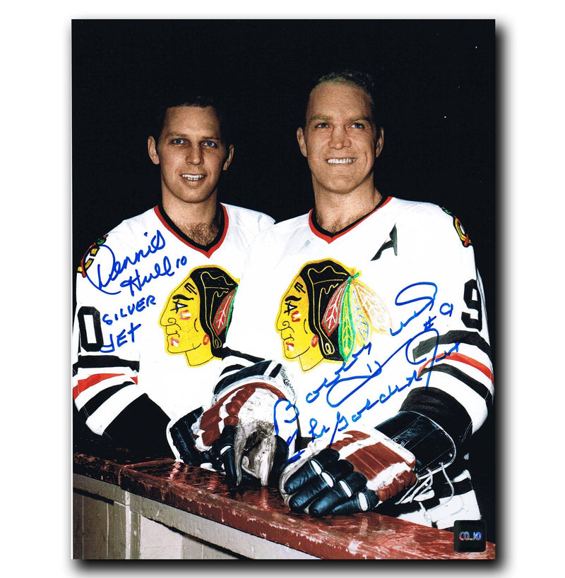 Bobby Hull and Dennis Hull Chicago Blackhawks Dual Autographed 8x10 Photo CoJo Sport Collectables