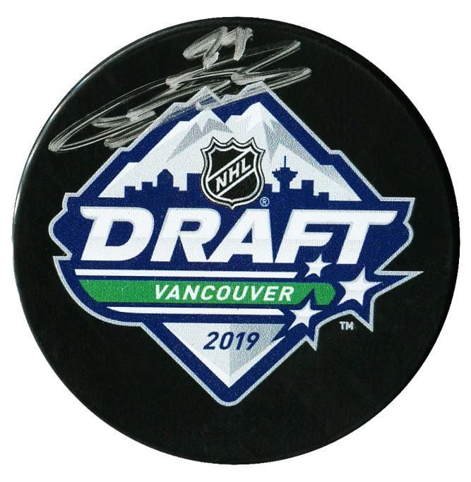 Bowen Byram Colorado Avalanche Autographed 2019 NHL Draft Puck CoJo Sport Collectables