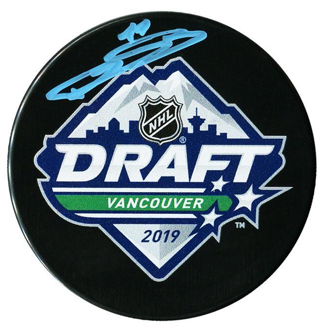Bowen Byram Colorado Avalanche Autographed 2019 NHL Draft Puck CoJo Sport Collectables