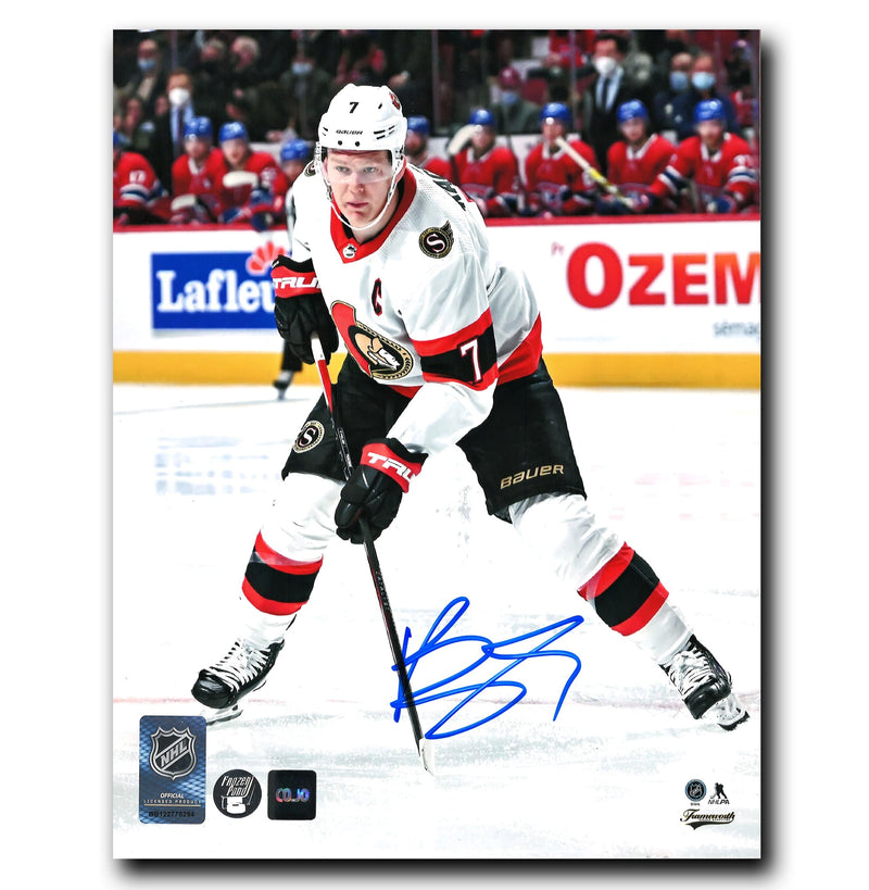 Brady Tkachuk Ottawa Senators Autographed Away 8x10 Photo CoJo Sport Collectables Inc.