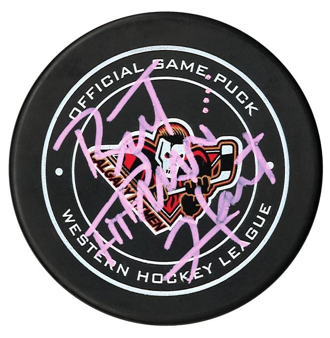 Bret Hitman Hart Autographed Calgary Hitmen Official Game Puck CoJo Sport Collectables Inc.