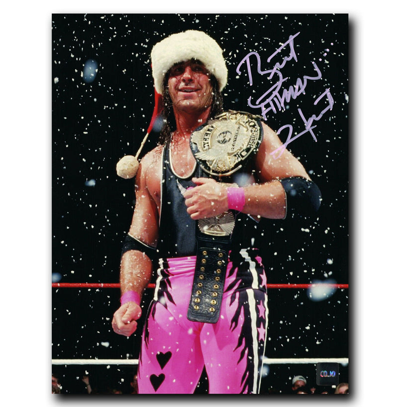 Bret Hitman Hart WWE Autographed Holidays 8x10 Photo CoJo Sport Collectables Inc.