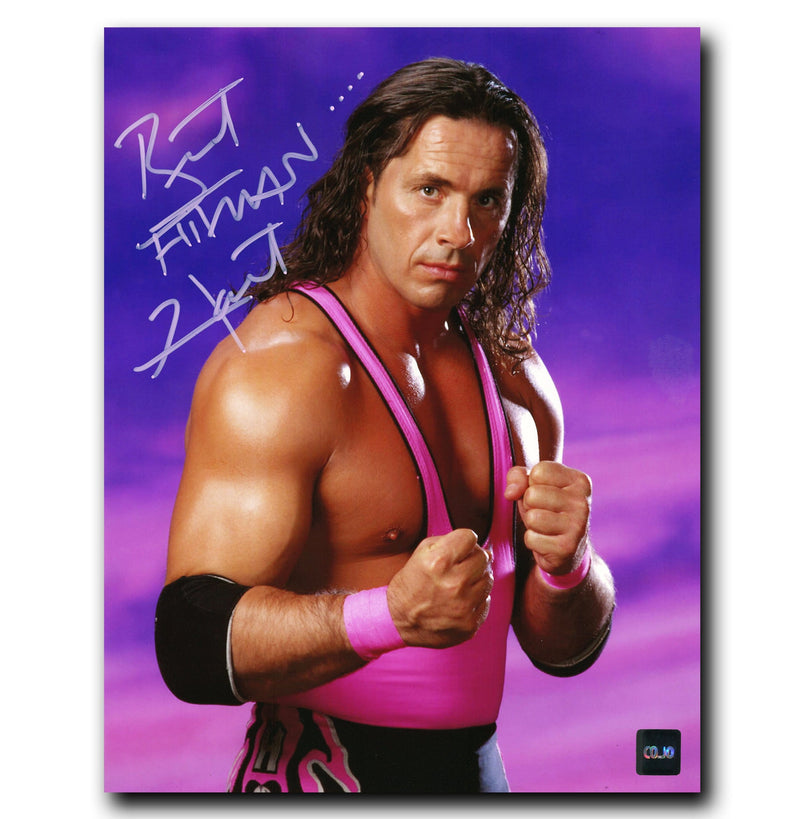 Bret Hitman Hart WWE Autographed Pose 8x10 Photo CoJo Sport Collectables Inc.