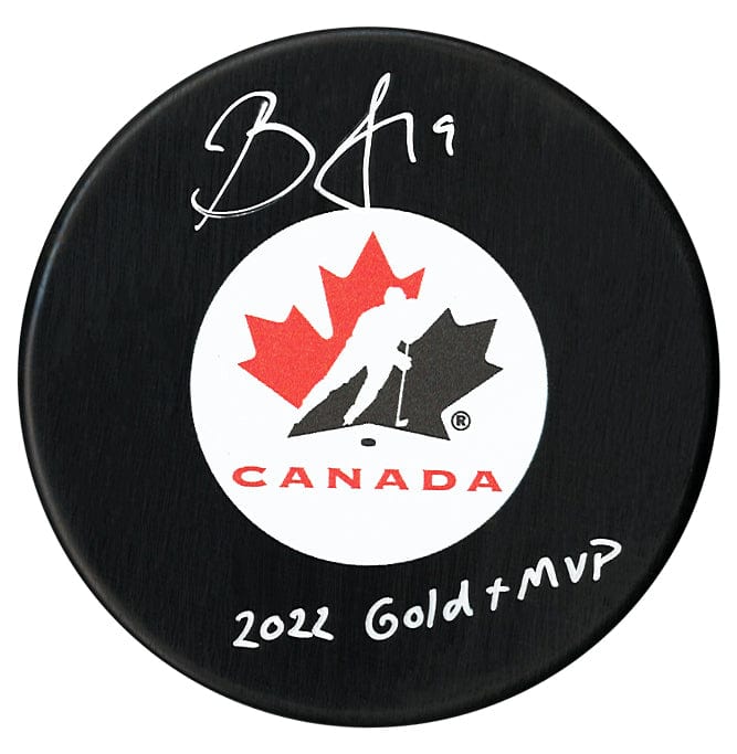 Brianne Jenner Autographed Team Canada 2022 Gold & MVP Inscribed Puck CoJo Sport Collectables Inc.