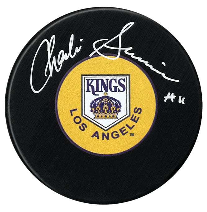 Charlie Simmer Autographed Los Angeles Kings Retro Logo Puck CoJo Sport Collectables