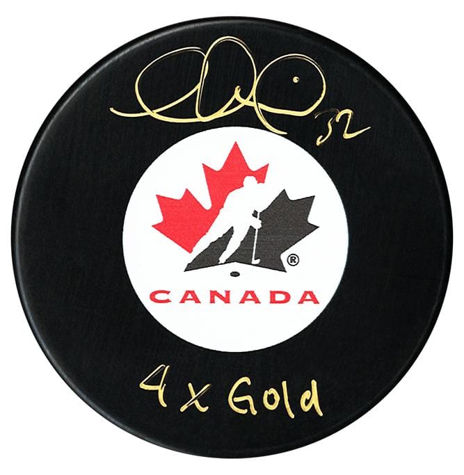 Charline Labonte Autographed Team Canada 4x Gold Puck CoJo Sport Collectables Inc.