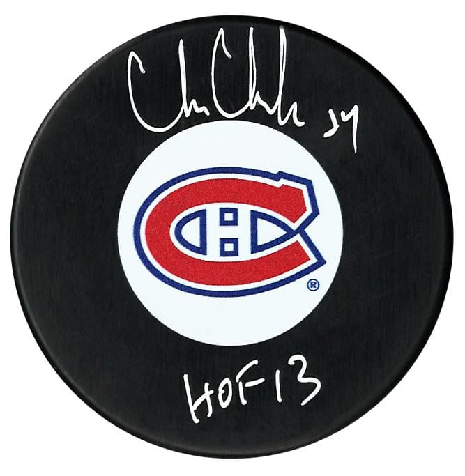Chris Chelios Autographed Montreal Canadiens HOF Puck CoJo Sport Collectables