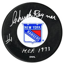 Chuck Rayner Autographed New York Rangers HOF Puck CoJo Sport Collectables Inc.